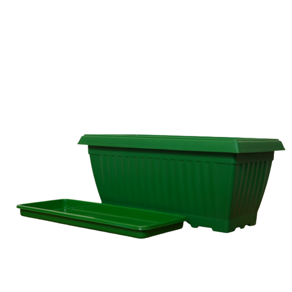 Rectangular Plastic Planter Tub with Tray