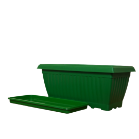 Rectangular Plastic Planter Tub with Tray