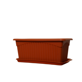 Rectangular Plastic Planter Tub with Tray