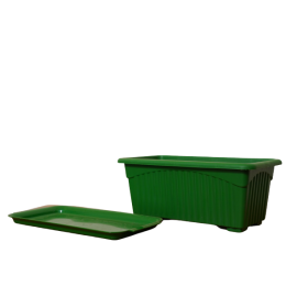 Rectangular Plastic Planter Tub with Tray