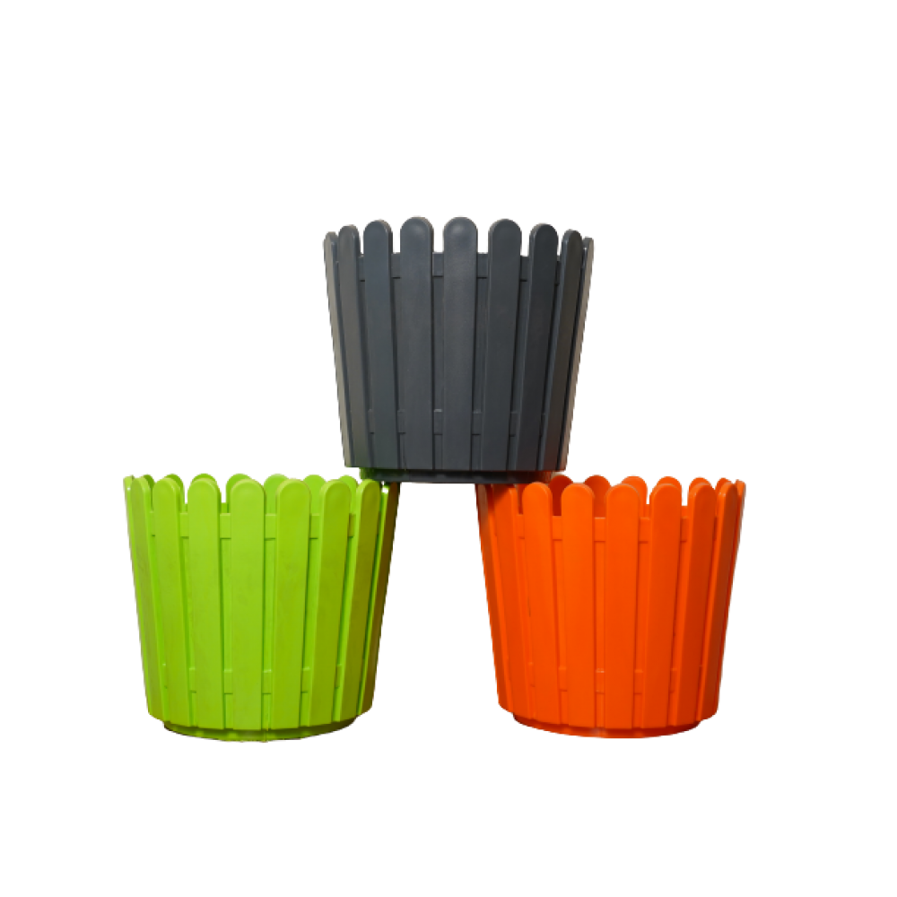 Colourful Fence Plastic Planter/Flower Pot