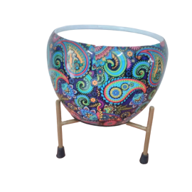 Designer Unique Metal Porcelain Pot With Stand For Succulent Plants