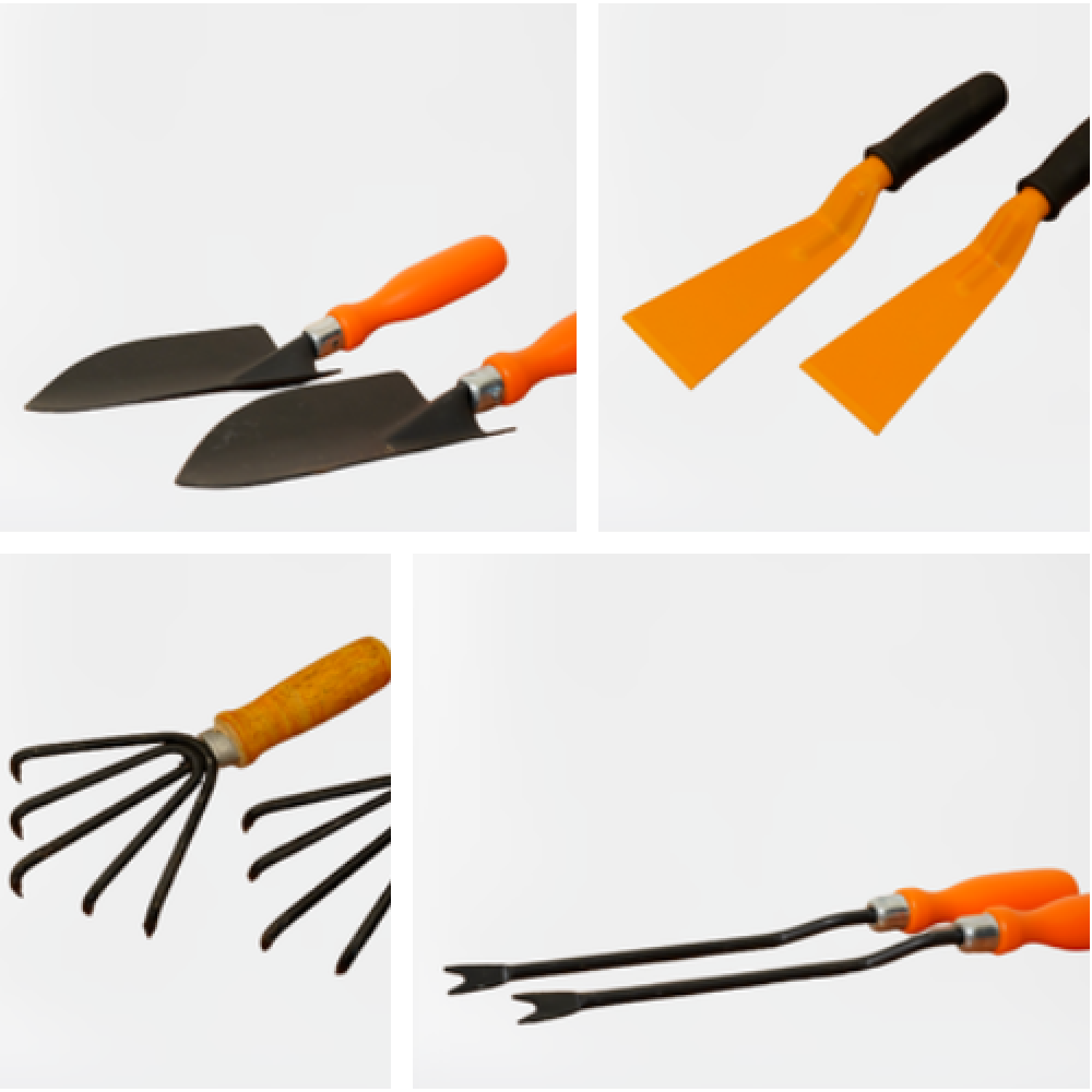 Garden Tool Set of 4 (Hand Weeder, Hand Cultivator, Hand Trowel, Hand Shovel)